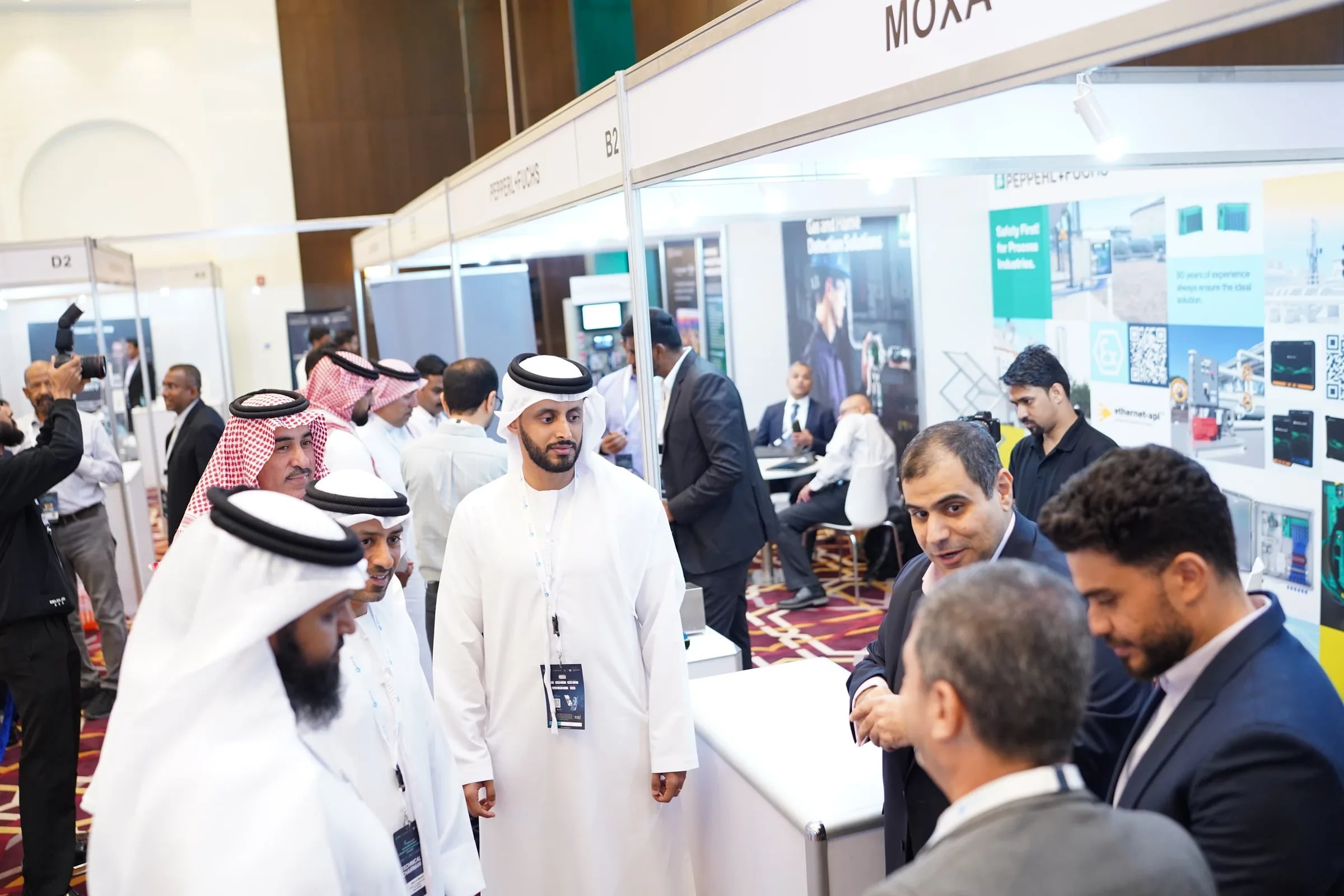 Delegates exploring exhibitor stands and technical resources at MEICA Expo